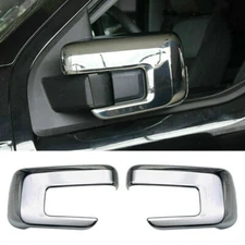 2PCS Chrome ABS Side Rearview Mirror Caps Cover Trim Fit For Ford F150 2021 2022