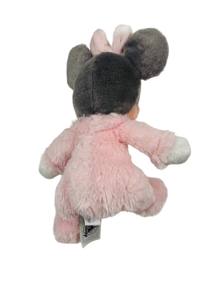 Disney Minnie Mouse 9 pulgadas bebé felpa suave sonajero carillón rosa gris Foto 3 de 4
