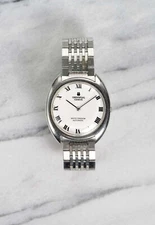 Vintage Universal Geneve Slim Automatic White Roman Numeral Dial 36mm Case