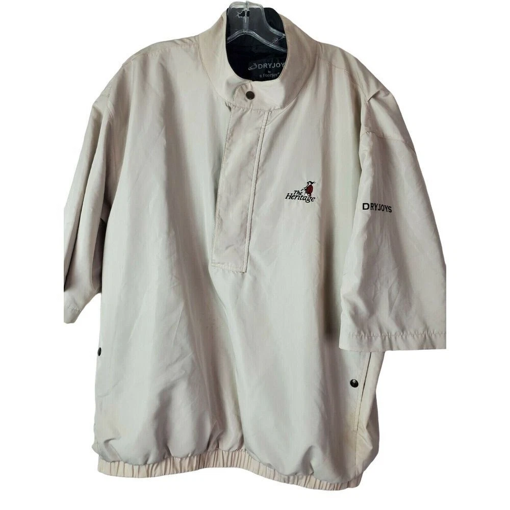 Veste Footjoy Dryjoys Homme 2XL – Coupe-vent 1/4 Zip Beige