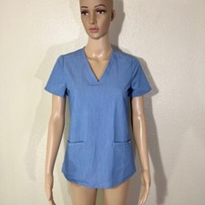 FIGS Scrub Top Womens Blue Casma Three Pocket FW1100 XXS