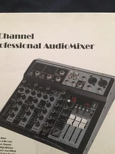 Riworal 4 Channel Audio Interfacer DJ Mixer Sound Board 16-Bit DSP Effect USB