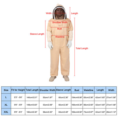 Bee Suit for Men Women XXL Beekeeping Suit with Glove Veil Hood for Bee