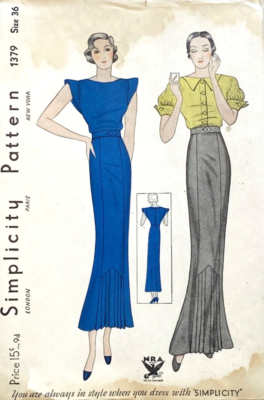 RARE 1930s SIMPLICITY 1379 NRA PATTERN SIZE 18 MISSES DAY & EVENING DRESS *FF | eBay RARE 1930s SIMPLICITY 1379 NRA PATTERN SIZE 18 MISSES DAY & EVENING DRESS *FF | eBay