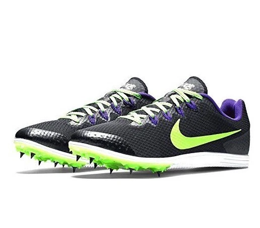 Nike Zoom D 9 Track Spikes Shoes Cleats Black Purple Green Size 6 |