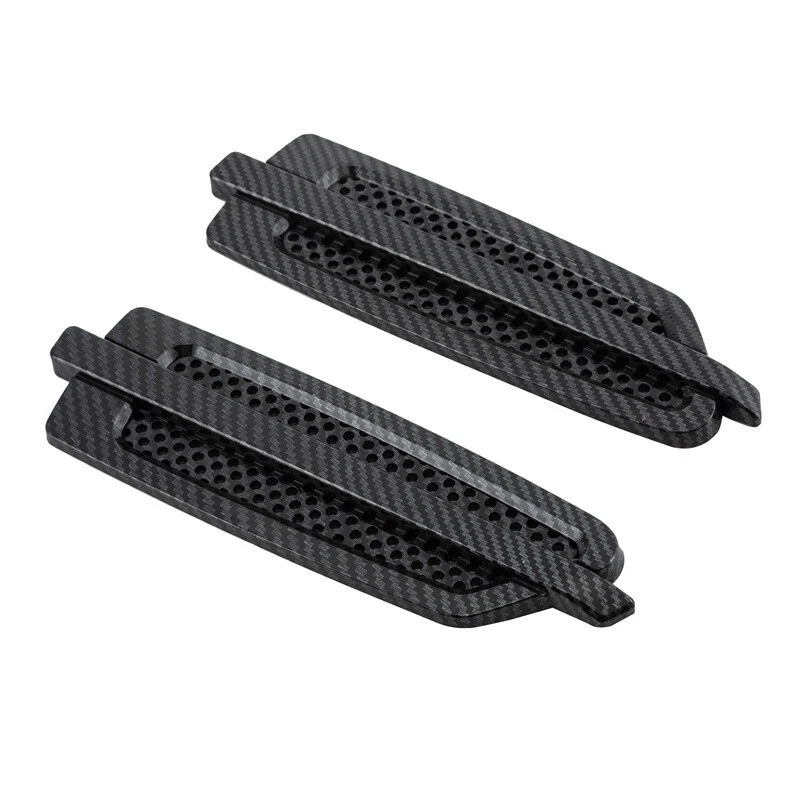 2 piezas pegatinas de admisión de guardabarros de flujo de aire de ventilación lateral para automóvil decoración universal de fibra de carbono Foto 2 de 4