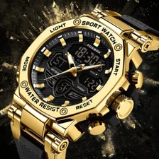 Luxury Men Watches Quartz LED Digital Date Week Waterproof Sport Man Wristwatch