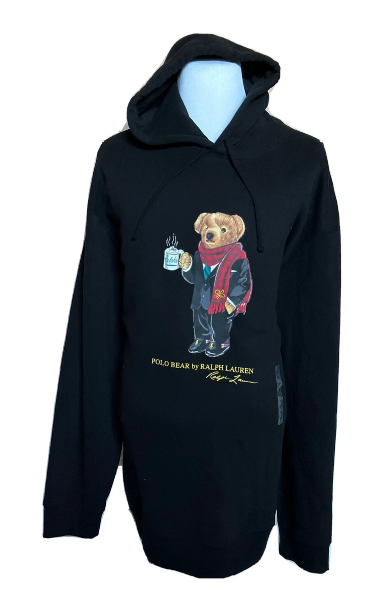 Black polo top fleece hoodie