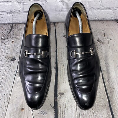 靴 Archive GUCCI horse bit loafer Gucci Horse Bit Men's 12.5 Vintage Black Made in Italy Leather
