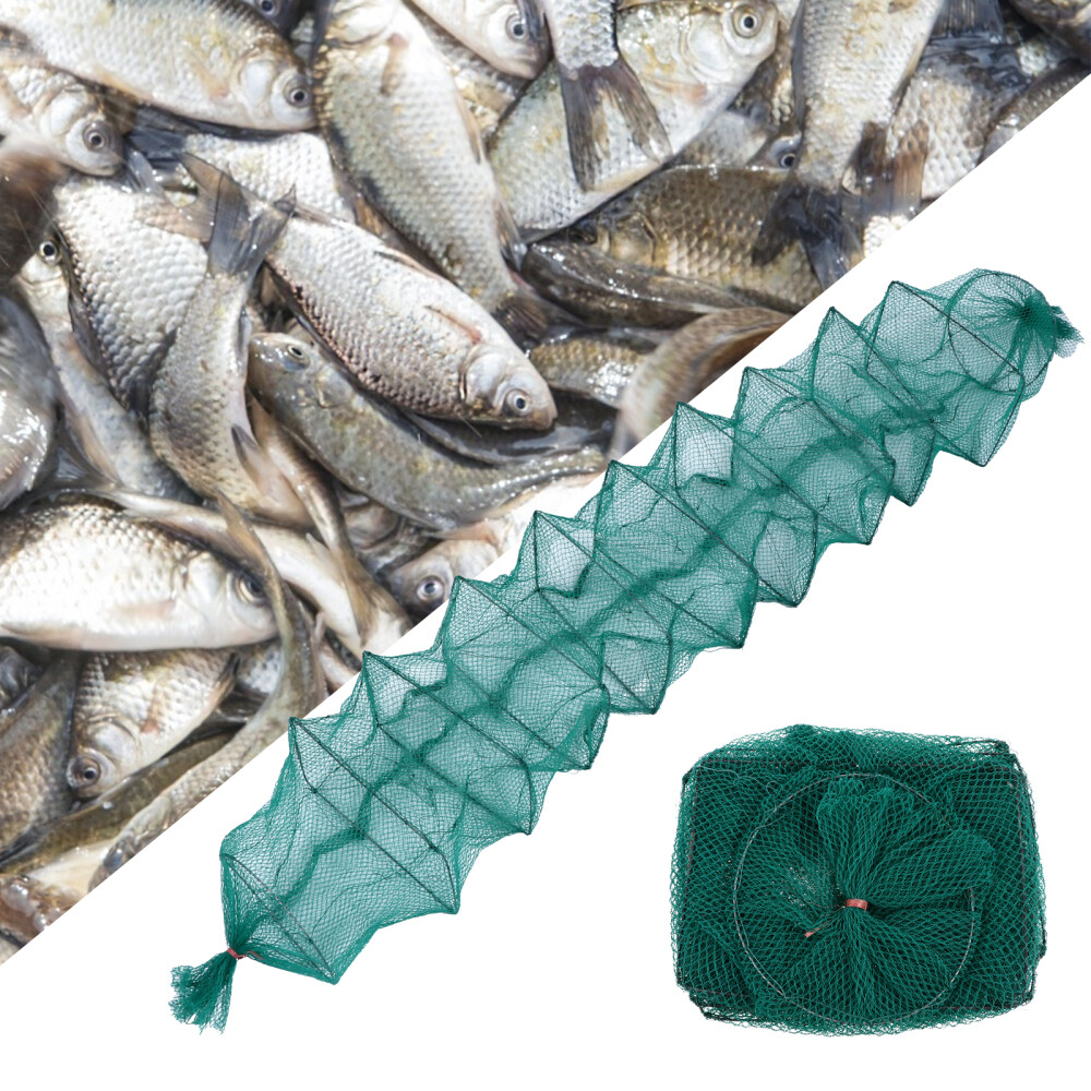2 Pc Folded Fish Floating Bait Bucket Bag Cage Fishing Net eBay