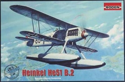 1/48 RODEN RD-453 HEINKEL HE51B2 BIPLANE FIGHTER W/FLOATS
