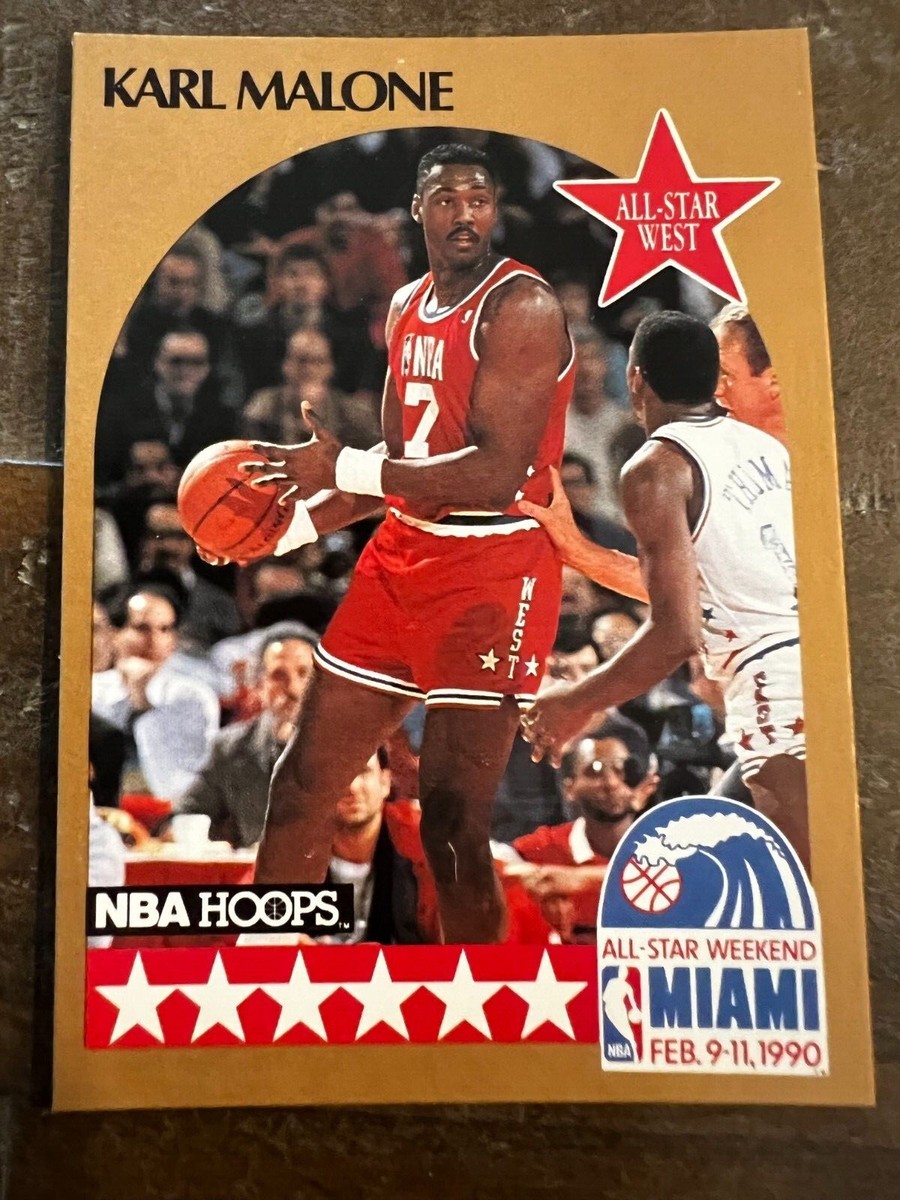 1990 NBA Hoops Basketball Card #21 Karl Malone, All-Star West (I9