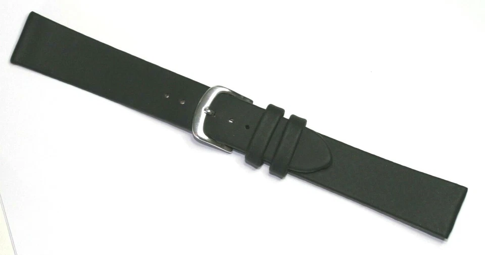 Correa de reloj 18mm limpia goma suave flexible negra buena calidad ZRC Francia Foto 4 de 4