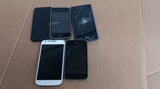 Lot of 5 Assorted Apple iPhone, Samsung galaxy, Apple iPod for Scrap, Parts
