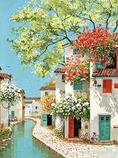 Town Scenery Diamond Art Kits for Adults, 5D Landscape Diamond Painting Kits ...