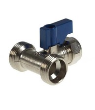 Dual Washing Machine Appliance Valve Tee Compression 15mm x 3/4 x 3/4