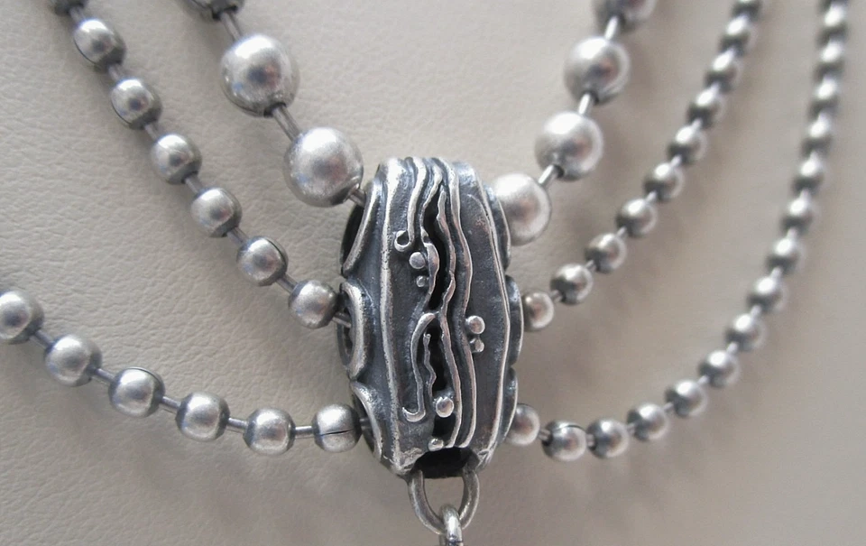 Colar completo de contas de prata esterlina Silpada com pingente de gota de chuva - Imagem 2 de 4