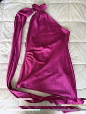 HOUSE OF CB M Women’s Aida Hot Pink Asymmetric Wrap Neck Dress