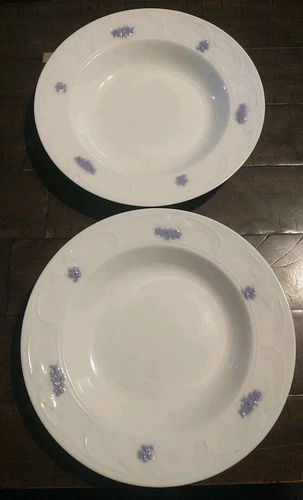SET OF 2 - Adderley England Blue Chelsea 8 3/4" RIM SOUP BOWLS