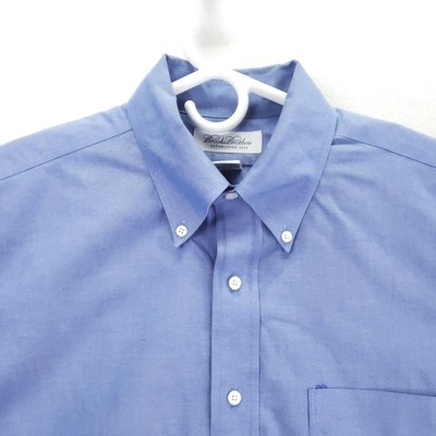 Brooks Brothers Dress Shirt Mens 16 32/33 Blue Solid Non Iron Long