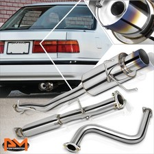 For 90-93 Honda Accord F22af20a 4 Burnt Tip Muffler S.s Racing Catback Exhaust For 90-93 Honda Accord F22af20a 4 Burnt Tip Muffler S.s Racing Catback Exhaust