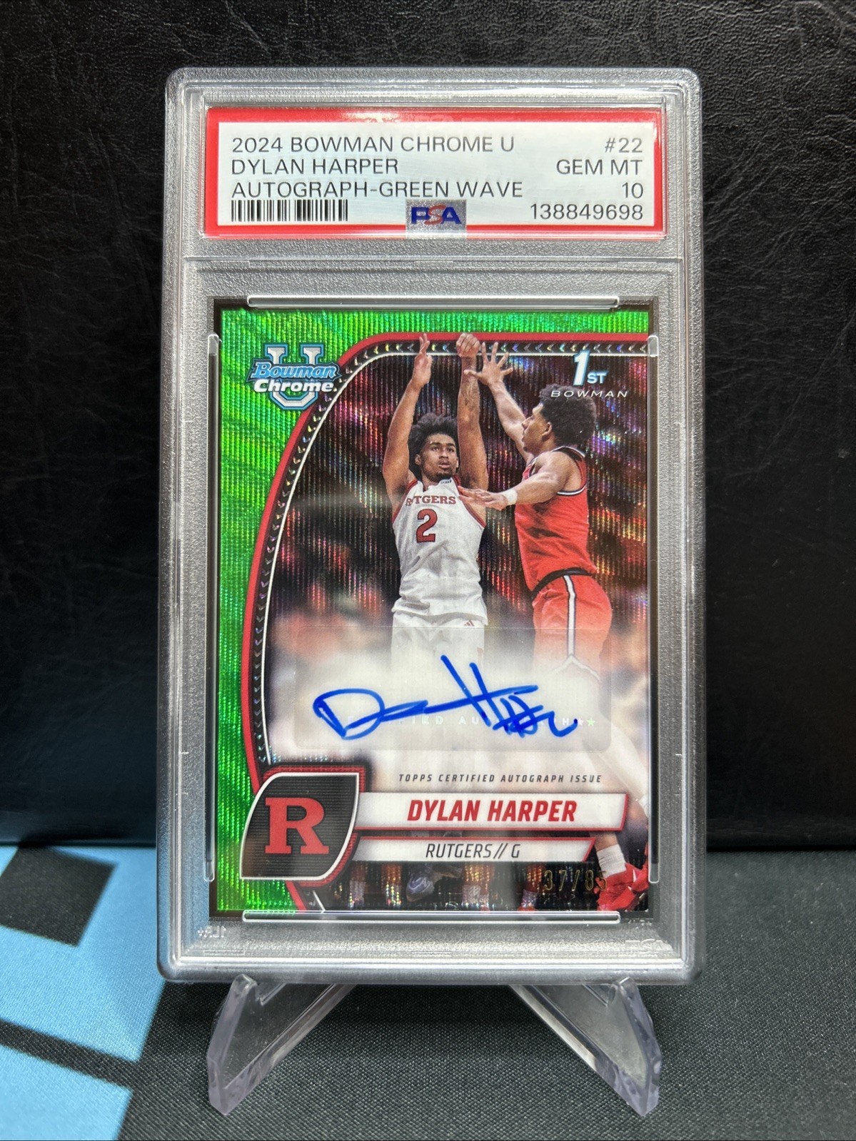 DYLAN HARPER 2024-25 Bowman U Chrome 1st Green Wave Auto /85 PSA 10 LOW POP