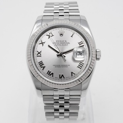 Rolex Datejust 36, 116234, Steel & White Gold, Rhodium Roman Dial, Jubilee Br...