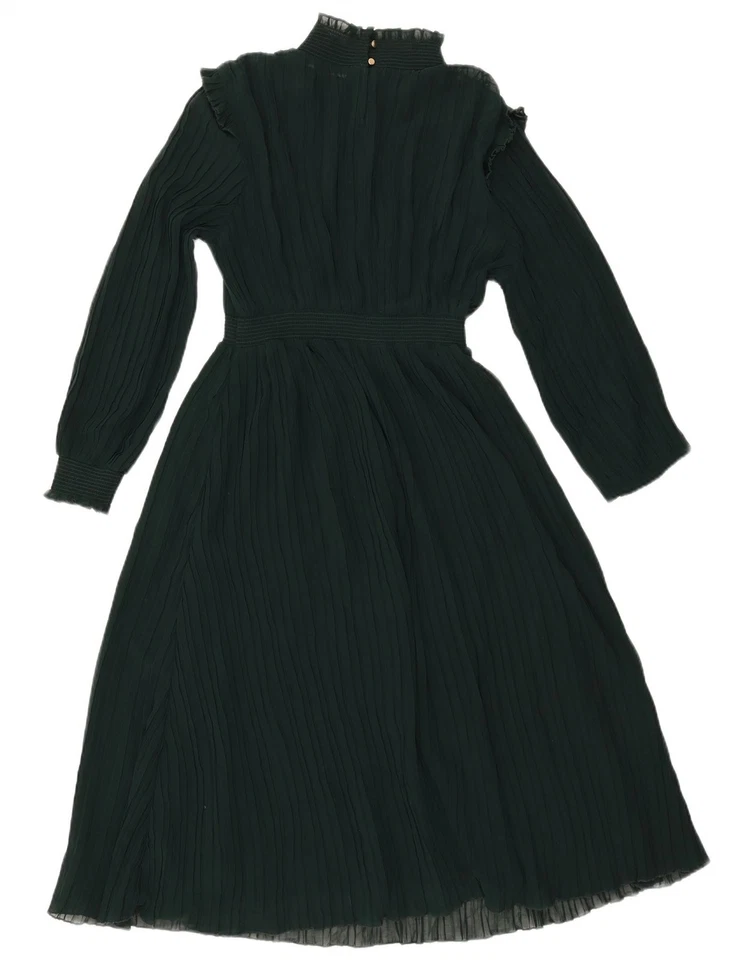 ZARA Womens 3/4 Sleeve Maxi Dress UK 12 Medium Green Polyester AC09 - Image 2 of 3