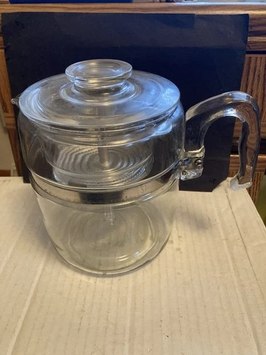 Vintage Pyrex Flameware Glass Stovetop Coffee Pot Percolator 6 / 9 Cup #7759-B