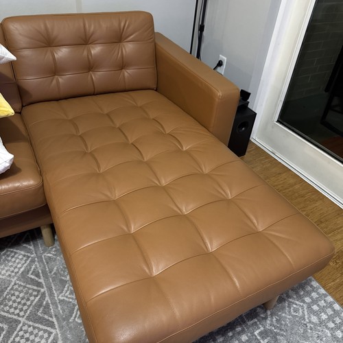 MORABO Chaise Only  , ADD ON Unit, Grann/Bomstad golden brown/wood