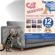 12PCS Cat Scratch Furniture Protector, Single Sided Couch Protectors Tape fro...