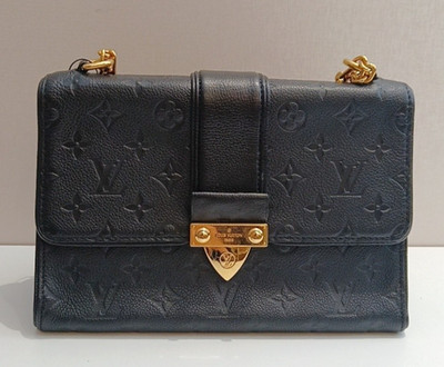 Louis Vuitton Saint Sulpice Monogram Chain Shoulder Bag Black Gold