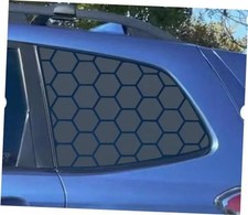 2PCS 42x95cm Universal Rear Side Window Honeycomb Decal Stickers - Matte Black