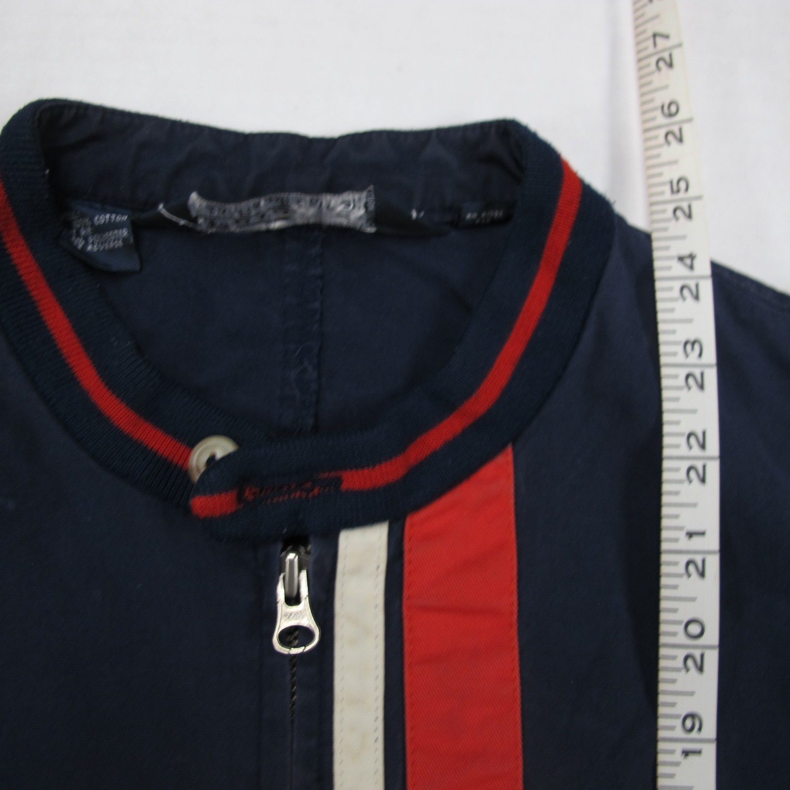 Vintage Polo Ralph Lauren Harrington Jacket Mens Large Navy Cafe Racer Stripe 90 thumbnail 15