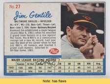 1962 Post Jim Gentile (Home: Baltimore) #27 READ b7j