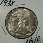 1938 Walking Liberty Half Dollar ~ Borderline Uncirculated (AU++) ~ 90% Silver