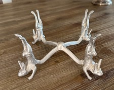 Vintage ARTHUR COURT Aluminum BOWL STAND BUNNY Rabbit 1986 Handstand EASTER