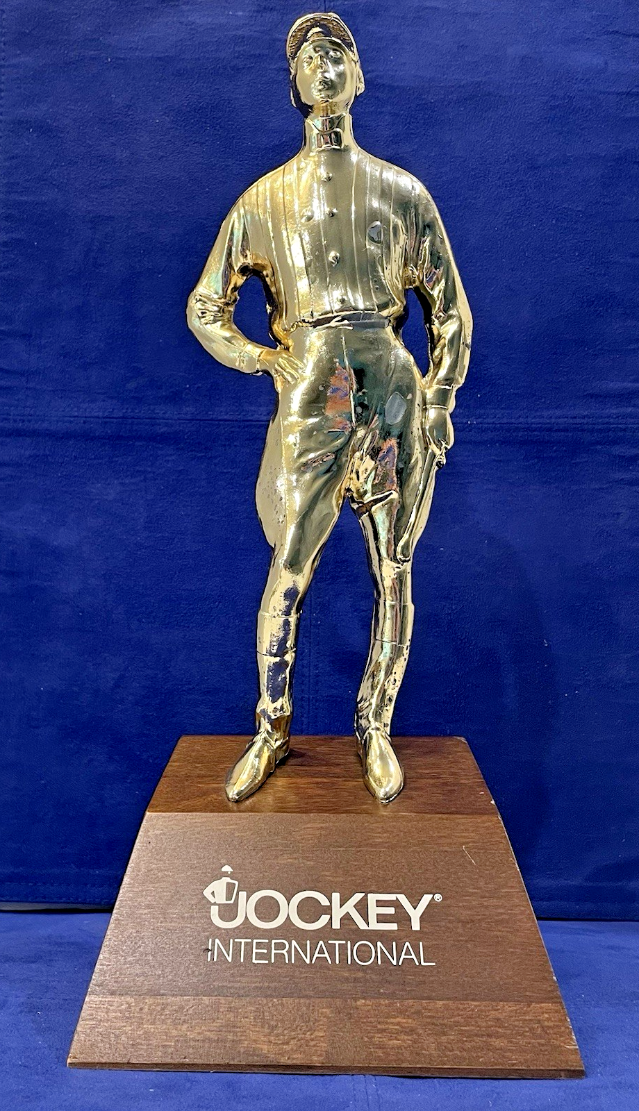 VTG Jockey Brand Horse Racing Rider Statue Figurine — Logo Collectible Display
