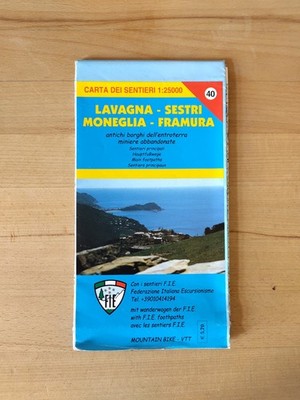 Wanderkarte / Carta dei sentieri 40 Lavagna - Sestri - Moneglia - Framura