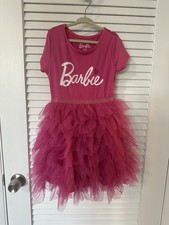Girls Barbie Pink Tulle Logo Dress 6