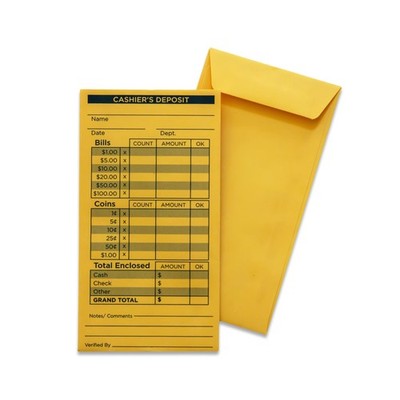 Cashier's Deposit Envelopes | Cash Drop Envelopes | 3.5'' x 6.5'' (100)