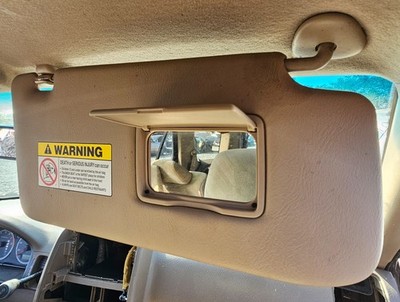 2002-2004 HONDA CRV Sun Visor Tan Passenger Vinyl OEM Vanity Mirror Push Mount