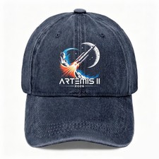 Artemis II 2026 Colorful Rocket Washed Baseball Cap Lunar Exploration Fan Hat