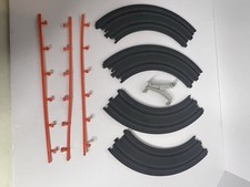 Aurora AFX Tomy Slot Car Track 9  Curve 1/4 503349 Lot of 4 W/ Railing  Support