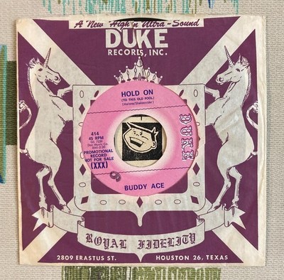 Buddy Ace 45 Hold On (to this old fool) 1967 Soul Duke Promo EX