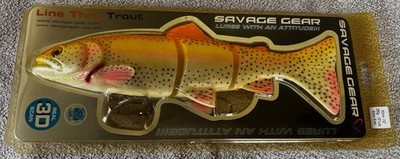 Savage Gear 3D Line Thru Golden Albino Trout 30cm - Swim Bait Lure - PikeFishing