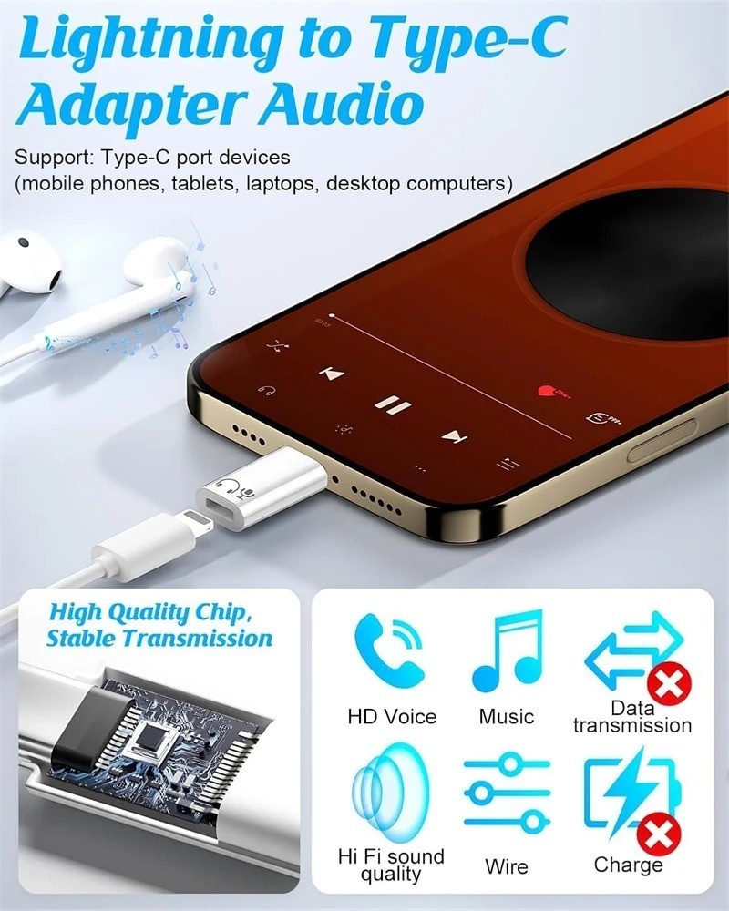 Adattatore per cuffie audio da femmina a tipo C per iPhone 17 16 15 Pro Max foto 6