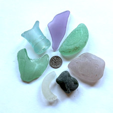Surf Tumbled Sea Glass For Collectors To Add To Their Collection 8 Large Pieces