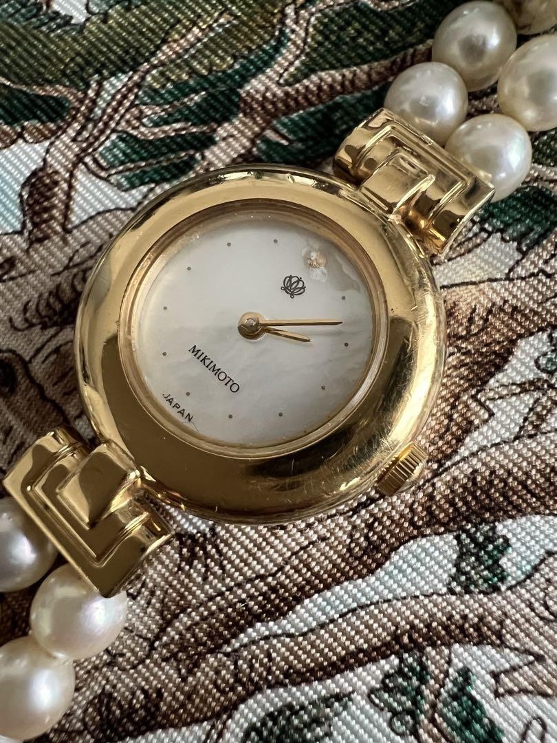 24 ミキモト 4N20-0941 JAL限定 パールウォッチ シェル 腕時計 Mikimoto Pearl JAL Limited 4n20-0941 Quartz GP Stainless