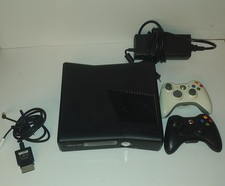 Black Microsoft Xbox 360 Elite Console/2 Controls/Cords/22 Games